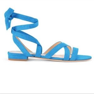 NEW IN BOX M.Gemi Capri Blue Suede Wrap Sandals